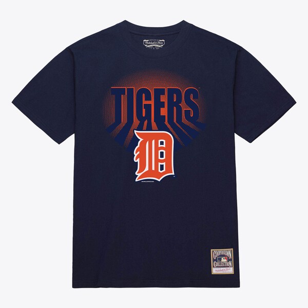 Detroit Tigers Navy Cooperstown Under The Lights Arch T-Shirt