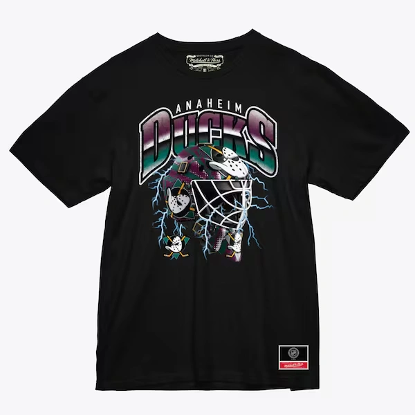 Anaheim Ducks Black Crease Lightning T-Shirt