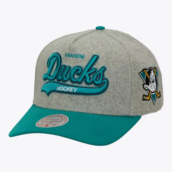 Anaheim Ducks Heather Gray Vintage Tailsweep Pro Pinch Snapback Hat