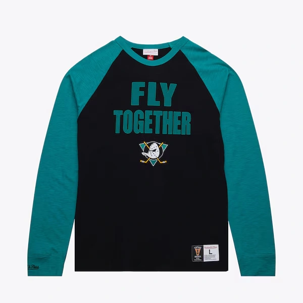 Anaheim Ducks Black Vintage Logo Legendary Slub Long Sleeve T-Shirt