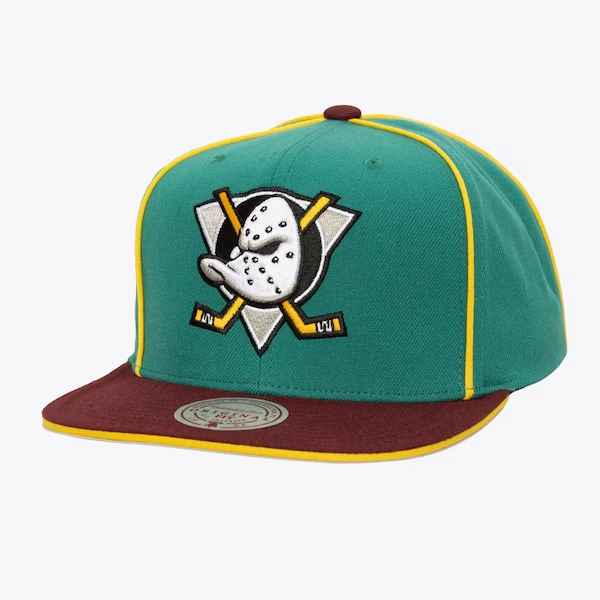 Anaheim Ducks Teal Pipe Snapback Hat