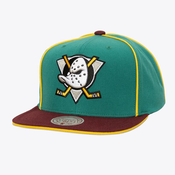 Anaheim Ducks Teal Pipe Snapback Hat