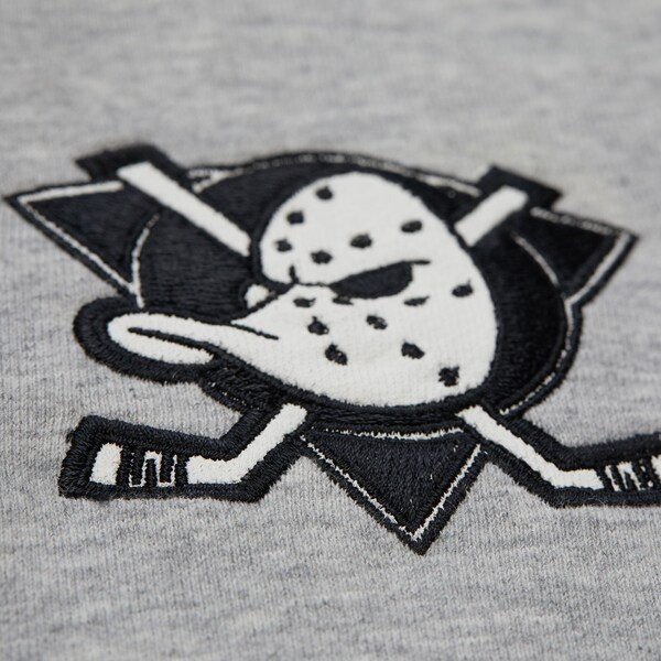 Women's Anaheim Ducks Heather Gray Triangle Cropped Full-Zip Hoodie Jacket