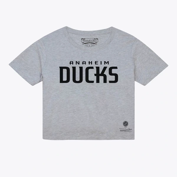 Women's Anaheim Ducks Gray Short Handed Cropped T-Shirt