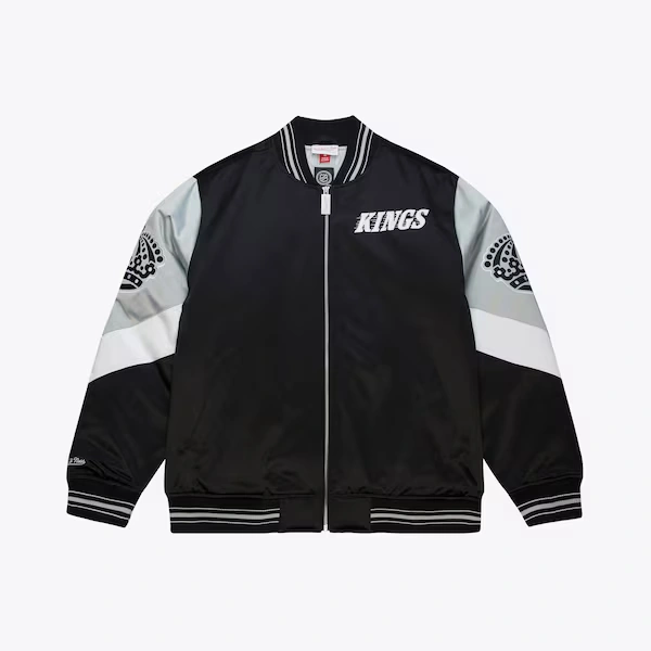 Los Angeles Kings Black Throwback Current Heavyweight Satin Full-Zip Jacket