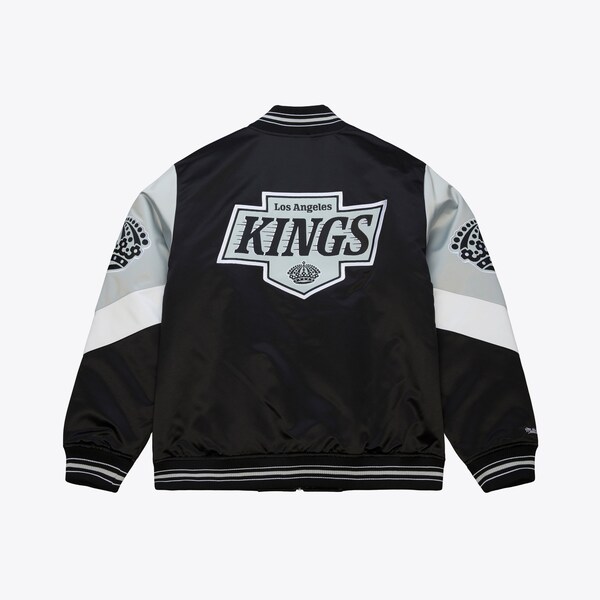 Los Angeles Kings Black Throwback Current Heavyweight Satin Full-Zip Jacket
