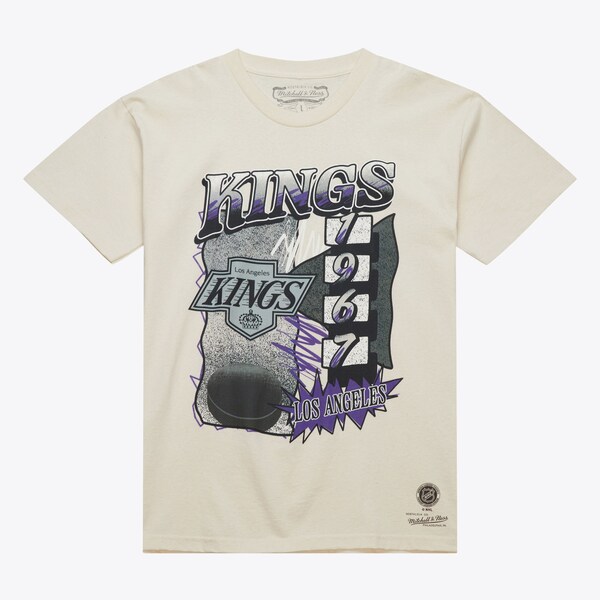 Los Angeles Kings Natural Vintage Hockey Overspray T-Shirt
