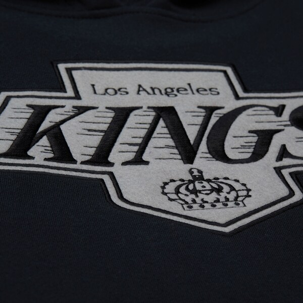 Los Angeles Kings Black Vintage Hockey Team Origins Fleece Pullover Hoodie