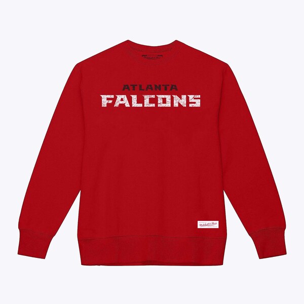 Atlanta Falcons Red Distressed Wordmark Logo Pullover Sweatshirt