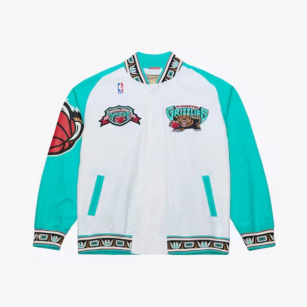 Vancouver Grizzlies 1995-96 White Authentic Full-Snap Warm-Up Jacket