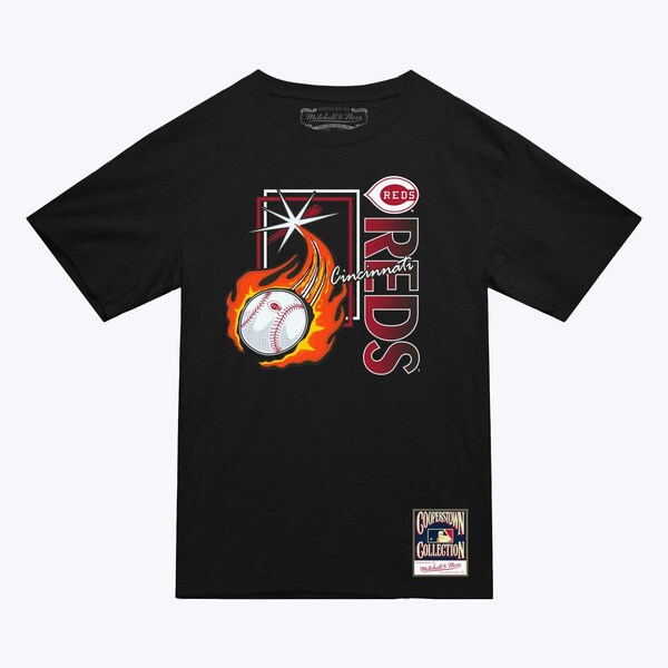 Cincinnati Reds Black Fireball T-Shirt