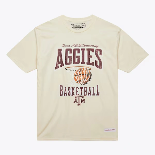 Texas A&M Aggies Cream Vintage Basketball T-Shirt