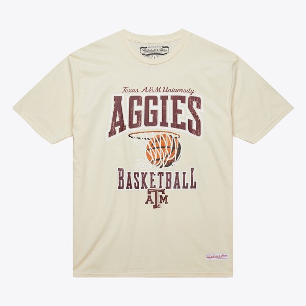 Texas A&M Aggies Cream Vintage Basketball T-Shirt