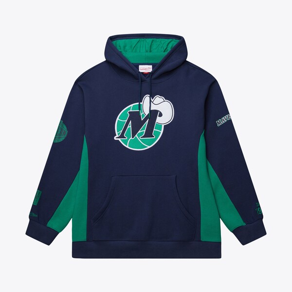 Dallas Mavericks Navy Hardwood Classics Team Origins Fleece Pullover Hoodie