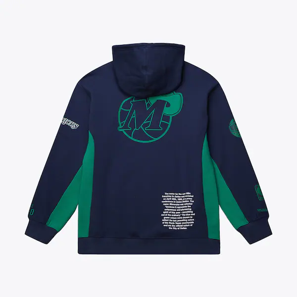 Dallas Mavericks Navy Hardwood Classics Team Origins Fleece Pullover Hoodie 3 Dallas Mavericks Navy Hardwood Classics Team Origins Fleece Pullover Hoodie
