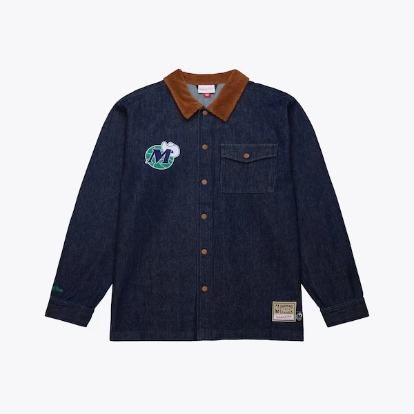 Dallas Mavericks Navy Denim Full-Snap Long Sleeve Shirt