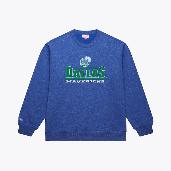 Dallas Mavericks Blue Throwback Fleece Crewneck Sweatshirt