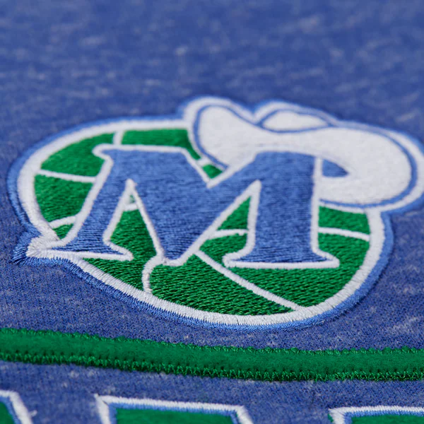 Dallas Mavericks Blue Throwback Fleece Crewneck Sweatshirt 4 Dallas Mavericks Blue Throwback Fleece Crewneck Sweatshirt