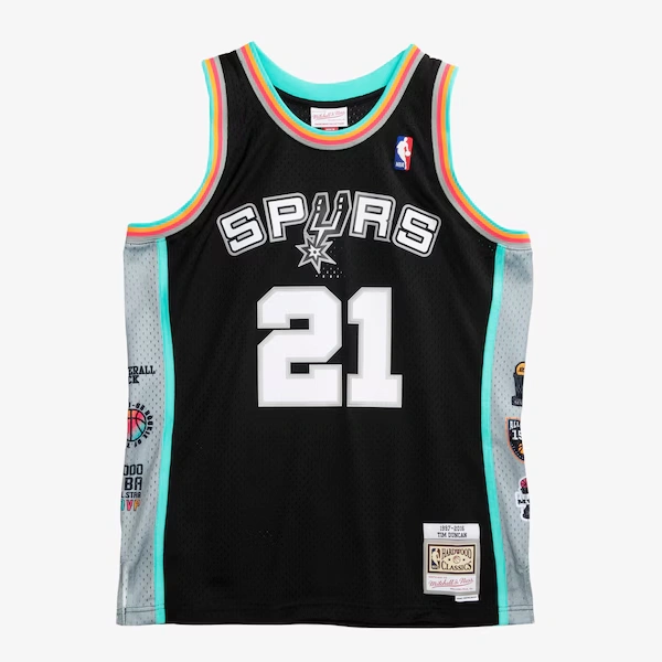 Tim Duncan San Antonio Spurs 1997-2016 Black HOF Swingman Jersey