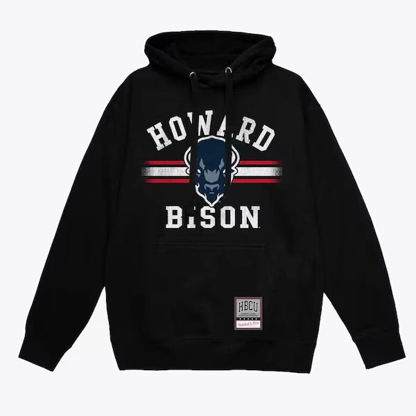 Howard Bison Black Vintage Stripes Pullover Hoodie
