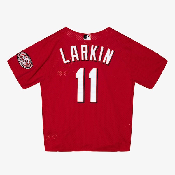 Barry Larkin Cincinnati Reds Red 2000 Authentic Player Batting Practice Jersey 3 Barry Larkin Cincinnati Reds Red 2000 Authentic Player Batting Practice Jersey