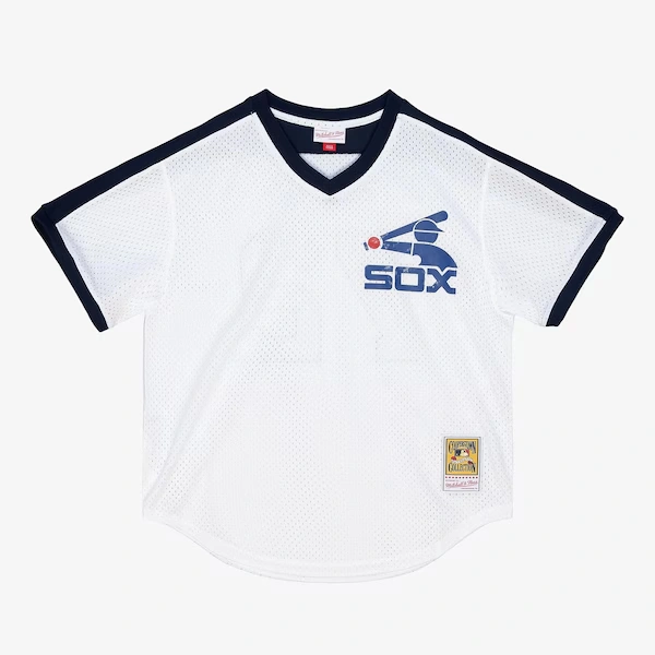 Men's Carlton Fisk Chicago White Sox White 1981 Mesh Batting Practice Jersey