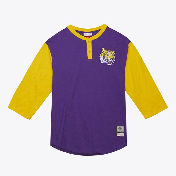 LSU Tigers Purple Legendary Slub 3/4-Sleeve Henley Top