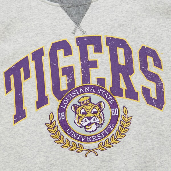 LSU Tigers Gray Premium Vintage Logo Fleece Pullover Sweatshirt 4 LSU Tigers Gray Premium Vintage Logo Fleece Pullover Sweatshirt