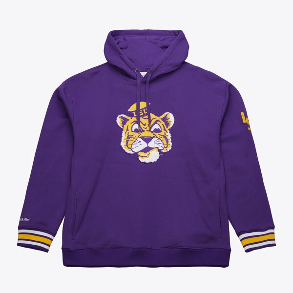 LSU Tigers Purple Chainstitch Vintage Logo Pullover Hoodie
