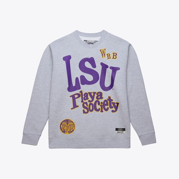 LSU Tigers Heather Gray NCAA x Playa Society Fleece Sweatshirt