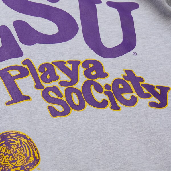 LSU Tigers Heather Gray NCAA x Playa Society Fleece Sweatshirt 4 LSU Tigers Heather Gray NCAA x Playa Society Fleece Sweatshirt