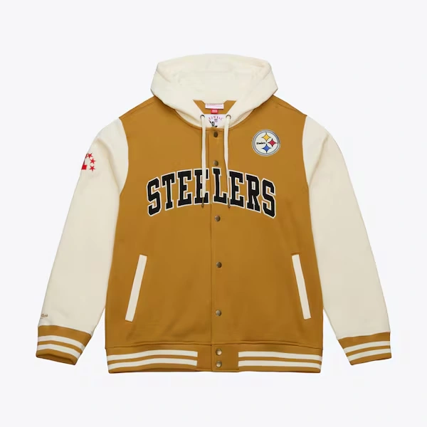 Pittsburgh Steelers Brown/Cream Dusted Fleece Full-Snap Jacket