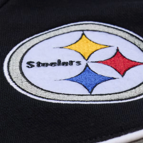 Pittsburgh Steelers Black/Heather Gray Fleece Crewneck Sweatshirt 4 Pittsburgh Steelers Black/Heather Gray Fleece Crewneck Sweatshirt