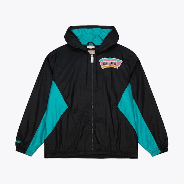 San Antonio Spurs Black Playmaker Vintage Full-Zip Windbreaker Jacket
