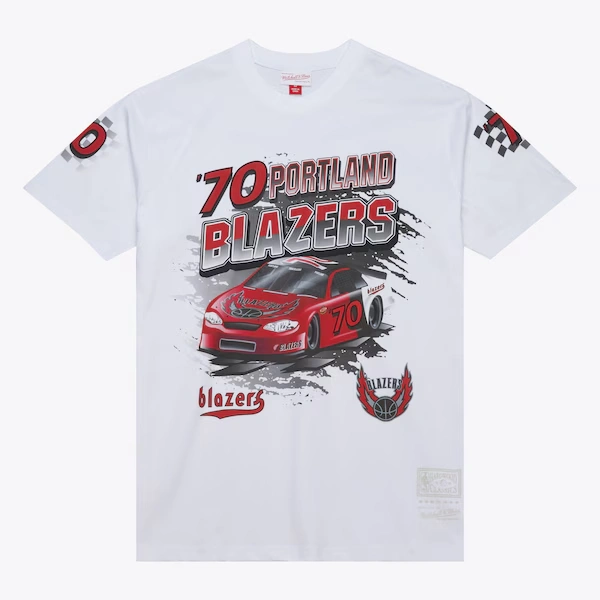Portland Trail Blazers White Speedway T-Shirt
