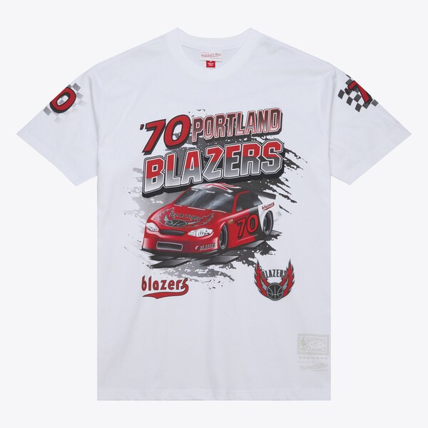 Portland Trail Blazers White Speedway T-Shirt