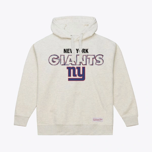 New York Giants White Sketch Outline Hoodie