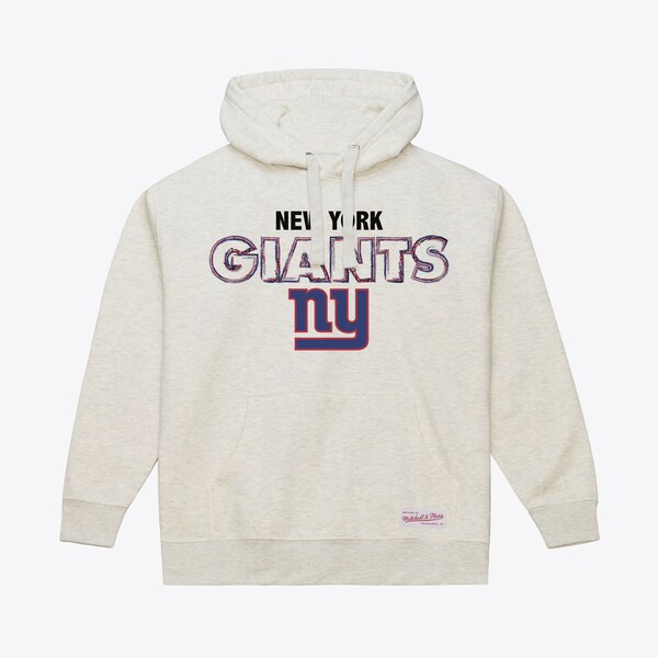 New York Giants White Sketch Outline Hoodie
