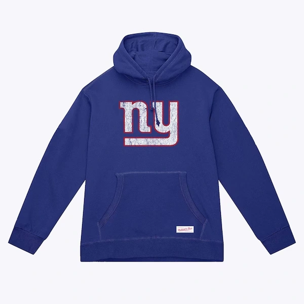 New York Giants Royal Distressed Prime Logo Pullover Hoodie