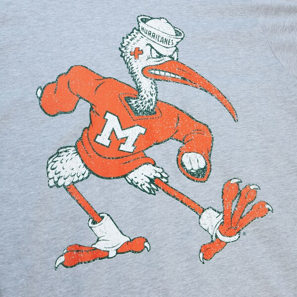 Miami Hurricanes Heather Gray Big Logo T-Shirt 4 Miami Hurricanes Heather Gray Big Logo T-Shirt