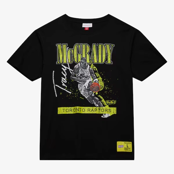 Tracy McGrady Toronto Raptors Black Neon Pop Player T-Shirt