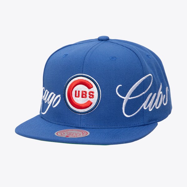 Chicago Cubs Royal M&N x Just Don Lux Script Snapback Hat