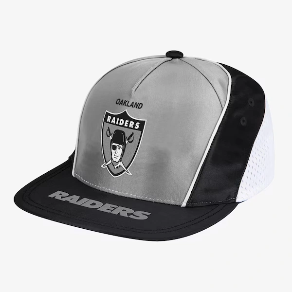 Oakland Raiders Silver Gridiron Classics Freethrow Snapback Hat