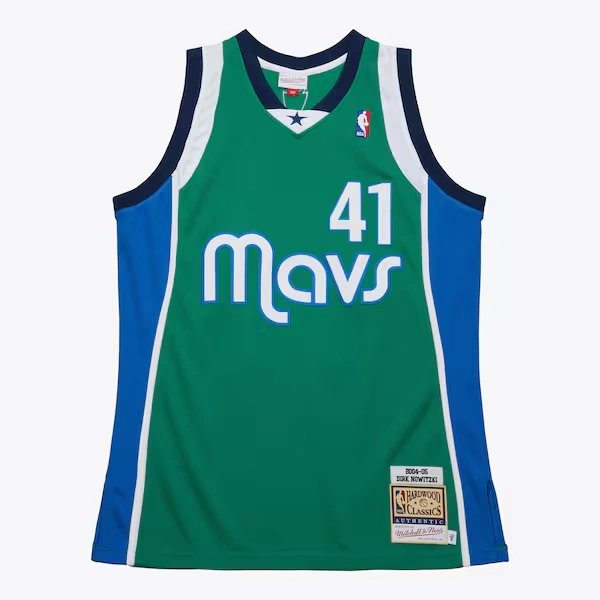 Dirk Nowitzki Dallas Mavericks 2004-05 Green Alternate Authentic Jersey