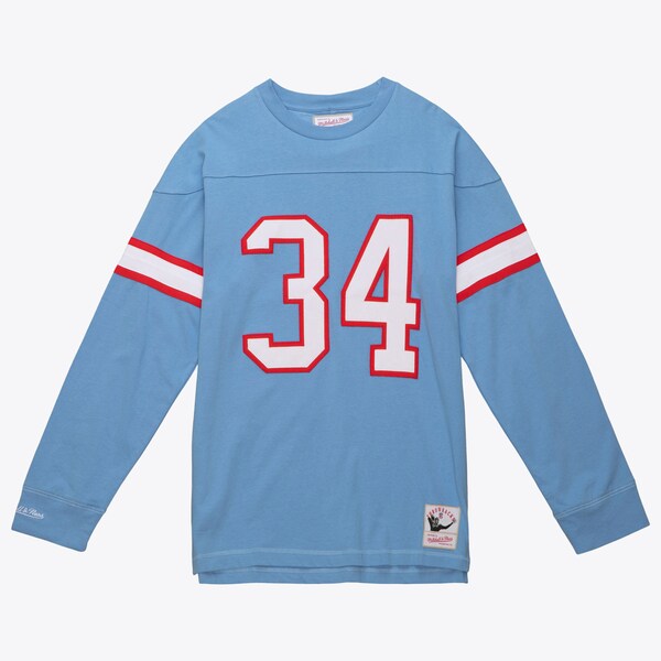 Tennessee Oilers Light Blue Earl Campbell Oilers Retired Player Name & Number Long Sleeve T-Shirt