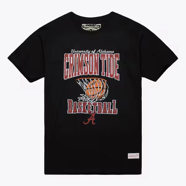 Alabama Crimson Tide Black Vintage Basketball T-Shirt