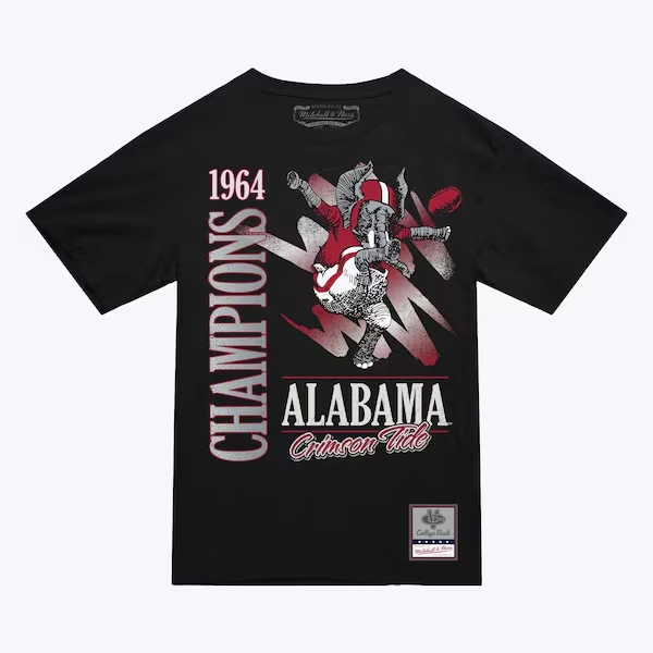 Alabama Crimson Tide Black Retro Brush T-Shirt