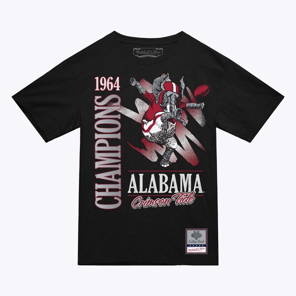 Alabama Crimson Tide Black Retro Brush T-Shirt