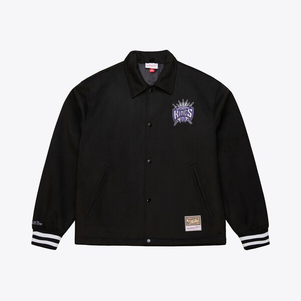 Sacramento Kings Black Oversweep Varsity Full-Snap Jacket