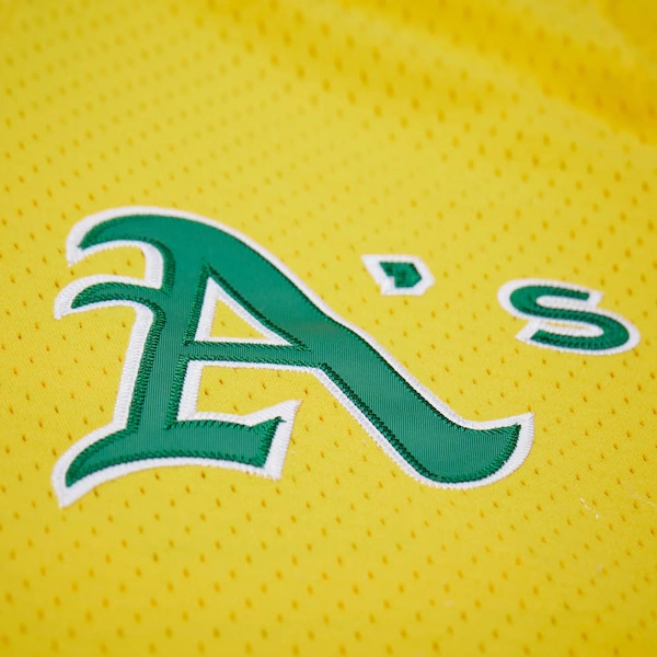 Men's Mark McGwire Athletics Gold 1990 Mesh Batting Practice Jersey 4 Men's Mark McGwire Athletics Gold 1990 Mesh Batting Practice Jersey